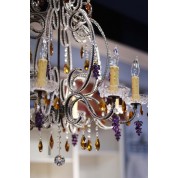 English Bluebell Crystal Chandelier 6 lights