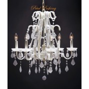 White Snow 8 Light Crystal Chandelier