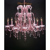 Pink Snow 8 Light Crystal Chandelier