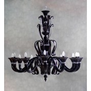 Black XLarge size 12 lights Glass Chandelier